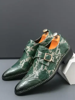 Mocassins à boucle pour hommes chaussures habillées Oxford de luxe pour soirée bal de promo chaussures formelles à enfiler