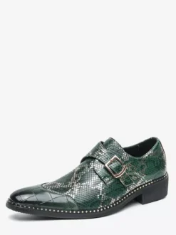 Mocassins à boucle pour hommes chaussures habillées Oxford de luxe pour soirée bal de promo chaussures formelles à enfiler