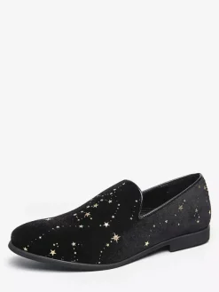 Mocassins classiques à enfiler pour hommes chaussures noires de style décontracté chaussures pointues en daim de haute qualité avec broderie étoile