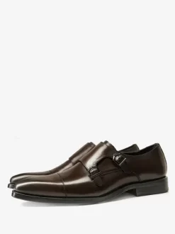 Mocassins en cuir de vache à boucle pour hommes Chaussures de mariage pour bal de promo