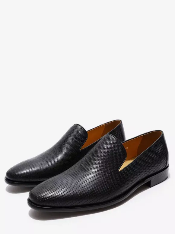 Mocassins à enfiler pour hommes chaussures d'affaires en cuir tressé chaussures de bureau formelles pour hommes