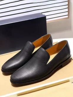 Mocassins à enfiler pour hommes chaussures d'affaires en cuir tressé chaussures de bureau formelles pour hommes