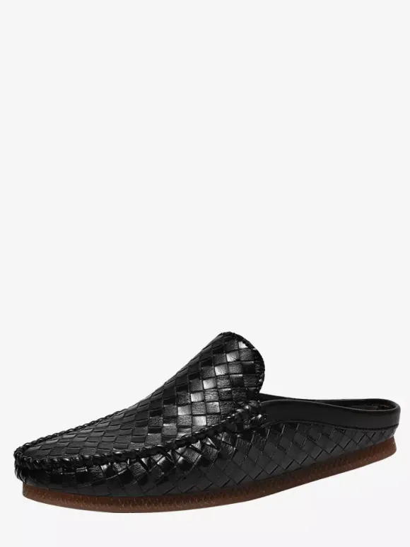 Mocassins à enfiler pour homme chaussures respirantes en cuir à semelle souple confortables et décontractées