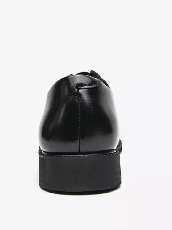 Mocassins à enfiler pour hommes plateforme bout carré en PU pour mariage bal de promo