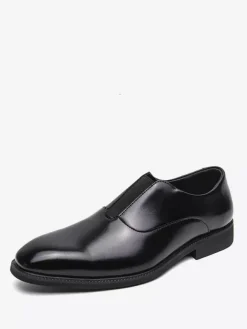 Mocassins à enfiler pour hommes plateforme bout carré en PU pour mariage bal de promo