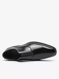 Mocassins à enfiler pour hommes plateforme bout carré en PU pour mariage bal de promo