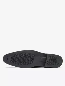 Mocassins à enfiler pour homme bout rond talon épais en PU pour mariage bal de promo