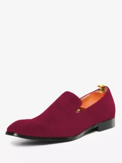 Mocassins à enfiler pour hommes bout carré daim noir