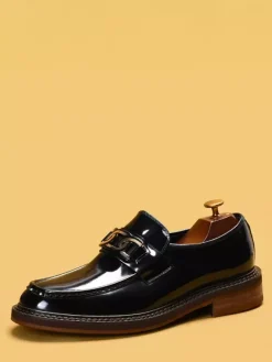 Mocassins à mors pour hommes chaussures de conduite en cuir véritable à enfiler chaussures de travail élégantes et formelles