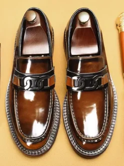 Mocassins à mors pour hommes chaussures de conduite en cuir véritable à enfiler chaussures de travail élégantes et formelles