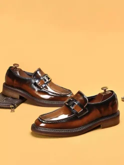 Mocassins à mors pour hommes chaussures de conduite en cuir véritable à enfiler chaussures de travail élégantes et formelles
