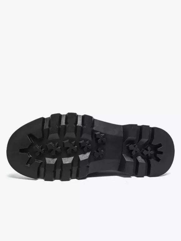 Mocassins noirs pour hommes bout rond à enfiler avec pompons
