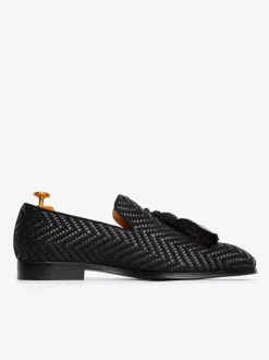 Mocassins à pampilles pour hommes chaussures à bout rond en cuir PU chaussures de bal et de mariage