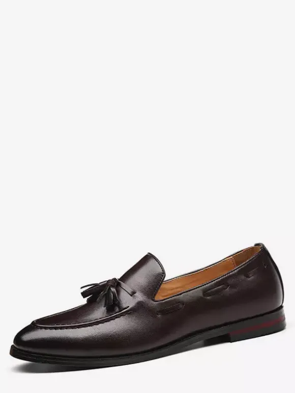 Mocassins à pampilles pour hommes chaussures plates à bout pointu décontractées