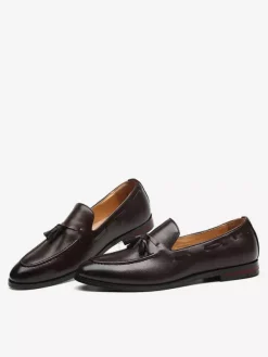 Mocassins à pampilles pour hommes chaussures plates à bout pointu décontractées