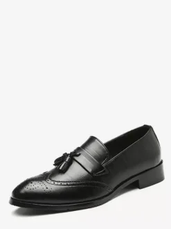 Mocassins à pampilles pour hommes à enfiler à bout pointu à bout golf à talons bas Penny Loafers
