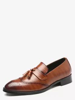 Mocassins à pampilles pour hommes à enfiler à bout pointu à bout golf à talons bas Penny Loafers