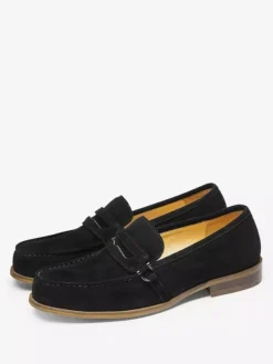 Mocassins Penny Loafer à bout rond en cuir pour homme