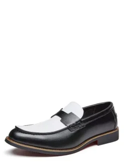 Mocassins Penny pour hommes bout rond patchwork chaussures à enfiler