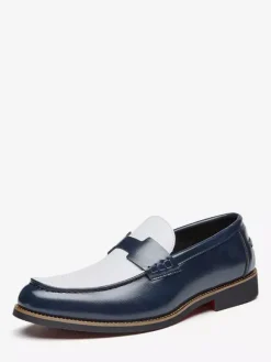 Mocassins Penny pour hommes bout rond patchwork chaussures à enfiler
