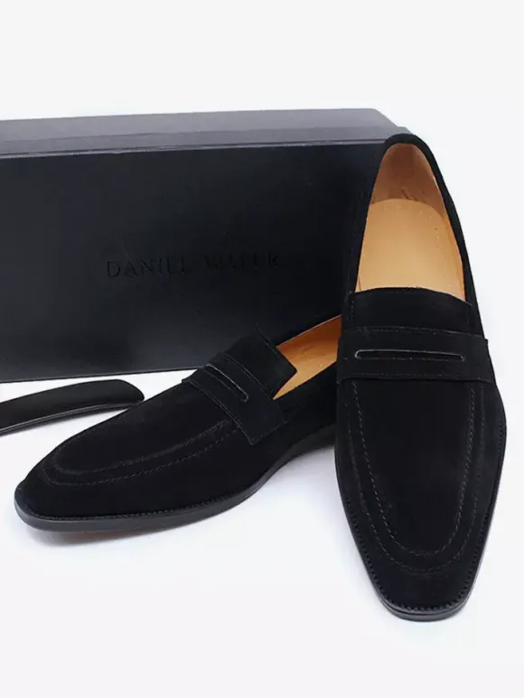 Mocassins Penny pour hommes chaussures décontractées en daim en cuir souple et respirant confortables et décontractées
