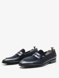 Mocassins Penny pour hommes chaussures de mariage en cuir suédé motif artistique