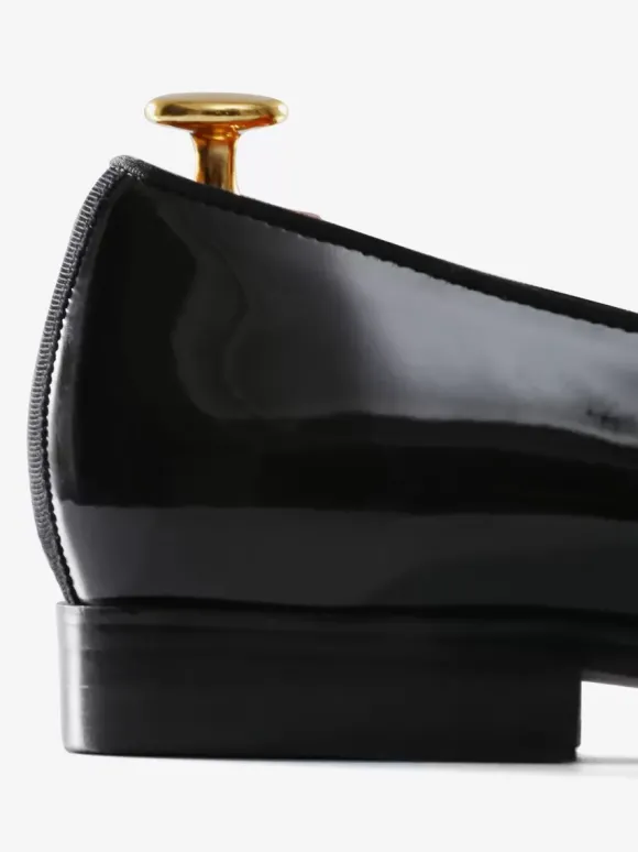 Mocassins Penny pour hommes chaussures modernes à bout rond à enfiler tige en PU verni pour bal de promo fête mariage