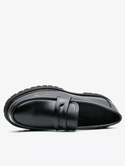 Mocassins Penny pour hommes en cuir antidérapant à plateforme chaussures à enfiler épaisses bout rond semelle crantée chaussures décontractées et formelles