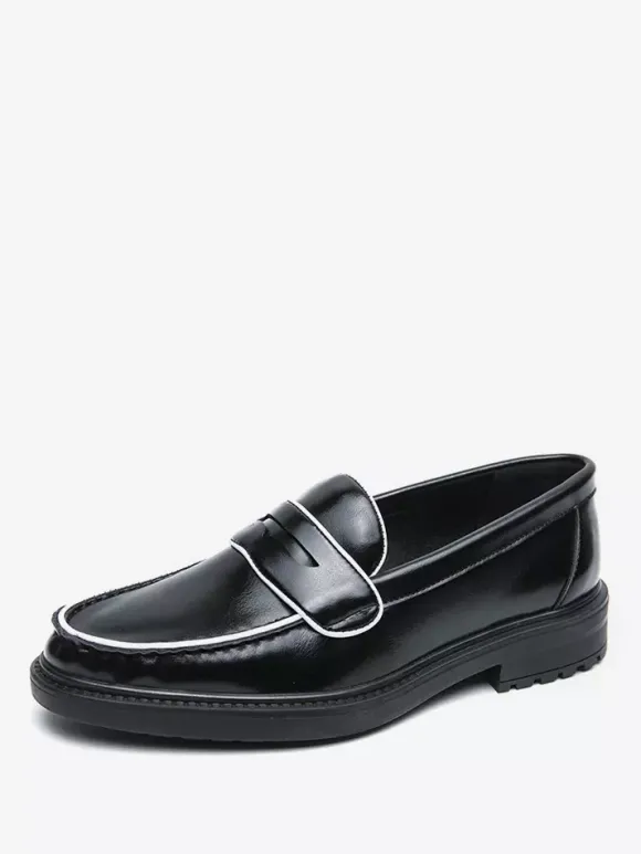 Mocassins à plateforme en cuir pour hommes chaussures confortables pour le travail et les affaires.