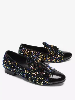 Mocassins à rivets pour hommes chaussures en cuir à paillettes chaussures de bal de fin d'année à paillettes chaussures de mariage