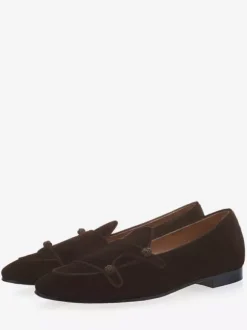 Mocassins velours noir pour hommes Chaussures de Mariage Soirée bout rond