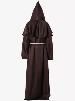 Moine Costume Déguisements Halloween Robe Unisexe Femme Homme À Capuche Du Moyen Âge Cosplay Bal Masqué Bourgogne