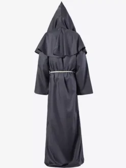 Moine Costume Déguisements Halloween Robe Unisexe Femme Homme À Capuche Du Moyen Âge Cosplay Bal Masqué Bourgogne