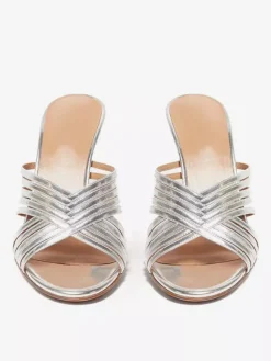 Mules à talons hauts bout ouvert lanières talon aiguille chaussures de fête