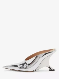 Mules noires à bout pointu pour femmes escarpins à enfiler avec talon