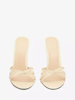 Mules à talons noirs en cuir PU à talon aiguille pour femmes