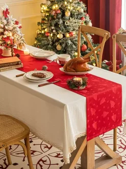 Nappe Costumes De Vacances Carreaux Polyester De Noël Rouge