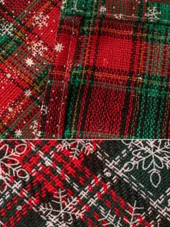 Nappe Costumes de vacances de Noël à carreaux de polyester en fibre de polyester de Noël vert foncé