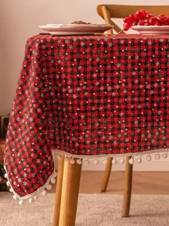 Nappe Costumes de vacances de Noël à carreaux blanche de Noël
