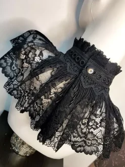 Noir Lolita Chocker Bows Accessoire Dentelle Fibre Polyester Divers Accessoires Lolita