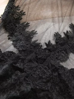 Nuisette en dentelle florale transparente mini-robe nuisette à fines bretelles et résille transparente