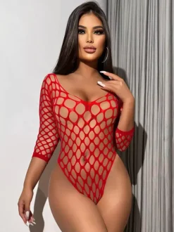 Nuisettes rouges découpées en lingerie pour femmes