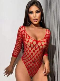 Nuisettes rouges découpées en lingerie pour femmes