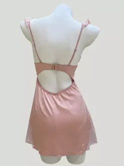 Nuisette sexy en dentelle champagne dos nu et tulle nuisette babydoll lingerie sexy