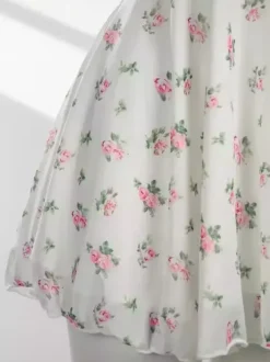 Nuisettes Lingerie Pour Femme Dentelle Blanche Imprimé Floral Polyester Pyjama Sexy
