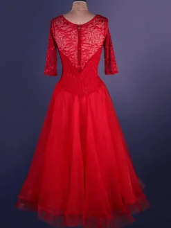 Organza dentelle de bal robe Patchwork Semi Sheer plissé un Costume de danse de ligne Déguisements Halloween
