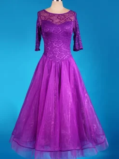 Organza dentelle de bal robe Patchwork Semi Sheer plissé un Costume de danse de ligne Déguisements Halloween
