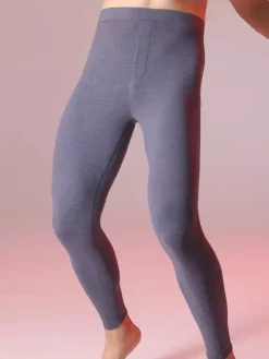 Pantalon chaud en coton pour homme pantalon thermique doublé polaire legging unisexe
