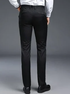 Pantalon décontracté pour homme coupe slim coupe droite tenue de soirée pantalon épais en velours