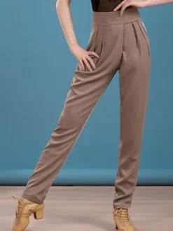 Pantalon De Danse Latine Pour Femme Marron Foncé